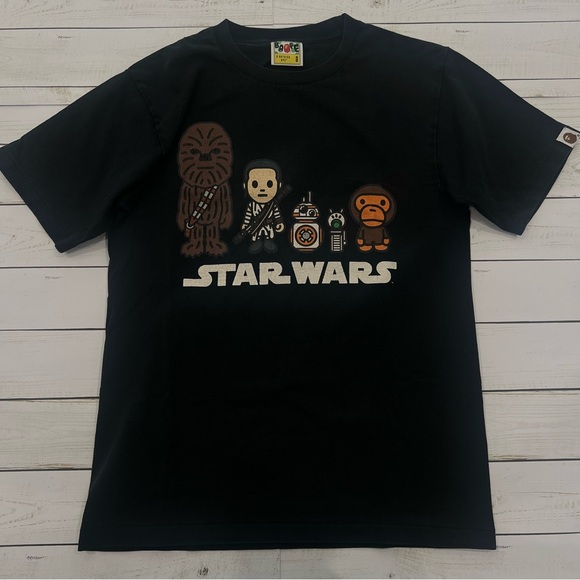 A Bathing Ape x Star Wars Republic Tee - Black Sz Small - Picture 1 of 9